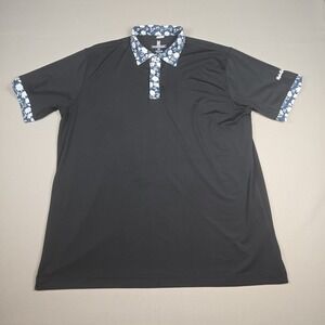 Rolo Golf Polo Shirt Mens XXL Black Floral Accent Performance Short Sleeve